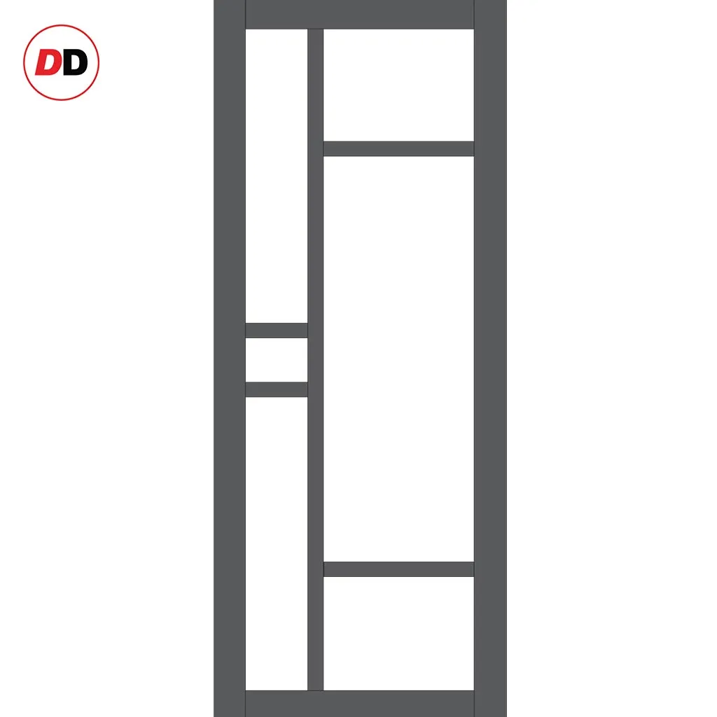 Bespoke Handmade Eco-Urban® Isla 6 Pane Double Evokit Pocket Door DD6429G Clear Glass - Colour Options