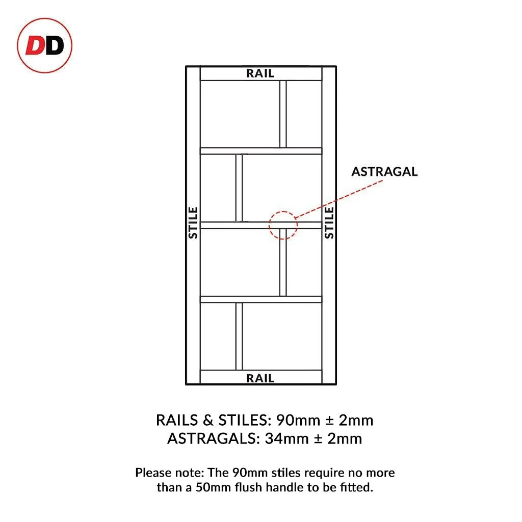 Bespoke Handmade Eco-Urban® Kochi 8 Panel Single Evokit Pocket Door DD6415 - Colour Options