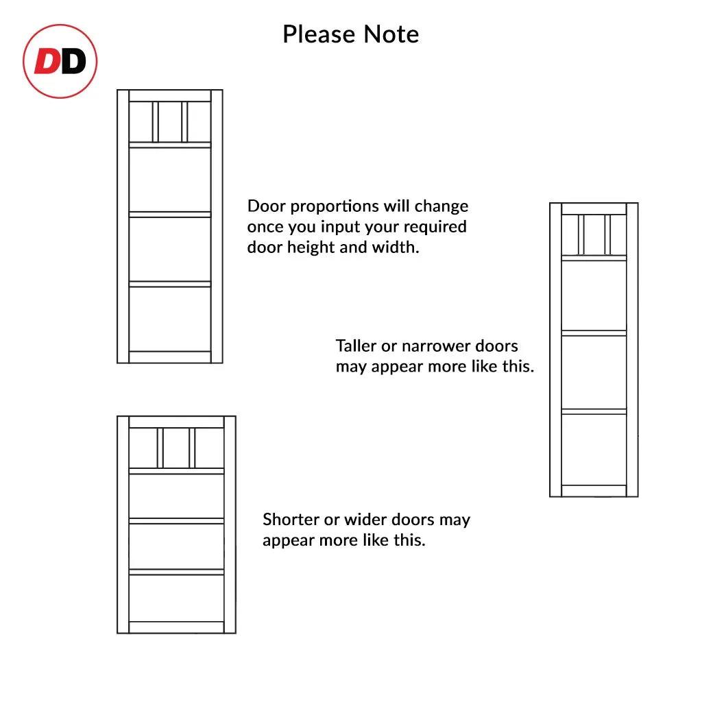 Bespoke Handmade Eco-Urban® Lagos 3 Pane 3 Panel Double Evokit Pocket Door DD6427G Clear Glass - Colour Options