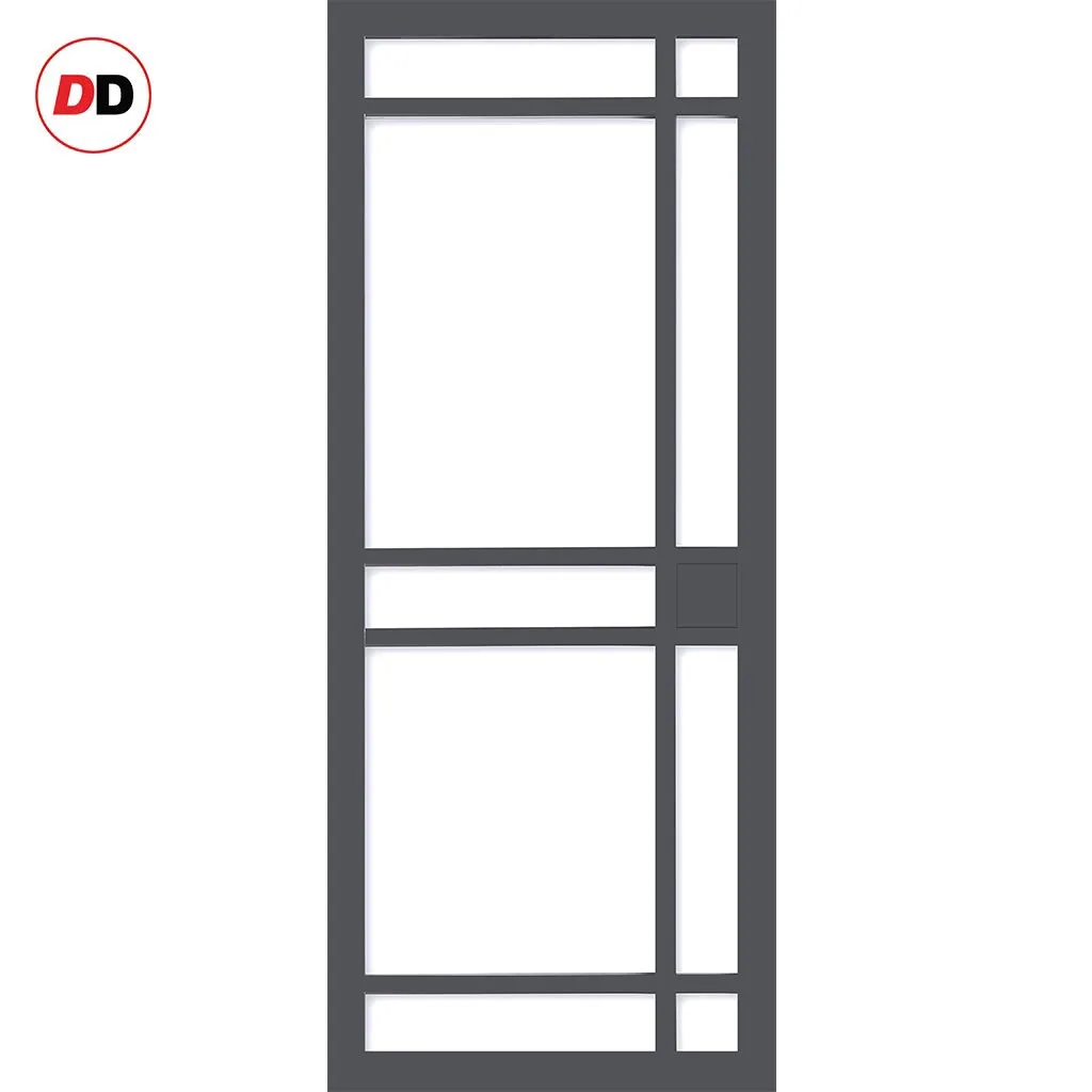 Bespoke Handmade Eco-Urban® Leith 9 Pane Double Evokit Pocket Door DD6316G - Clear Glass - Colour Options