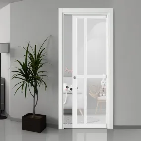 Bespoke Handmade Eco-Urban® Marfa 4 Pane Single Evokit Pocket Door DD6313G - Clear Glass - Colour Options