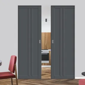 Bespoke Handmade Eco-Urban® Melville 3 Panel Double Absolute Evokit Pocket Door DD6409 - Colour Options