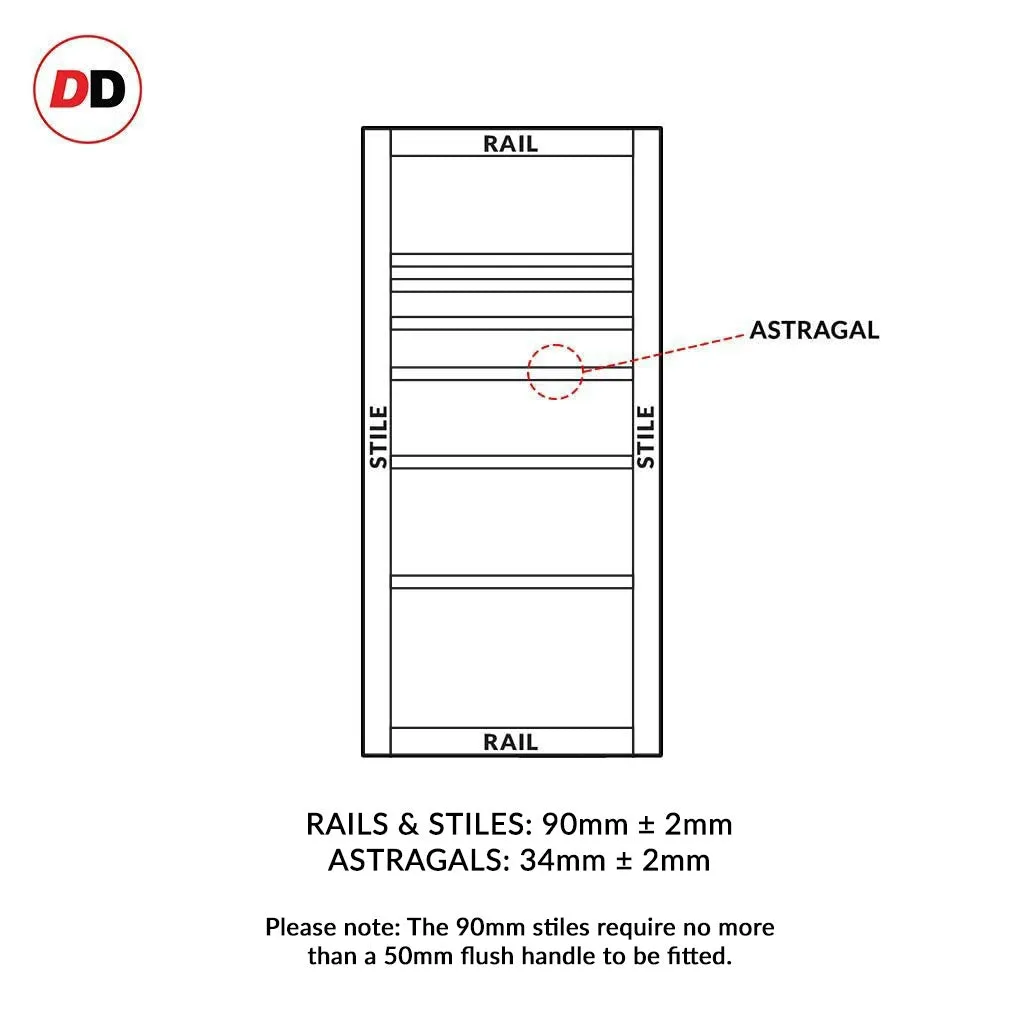 Bespoke Handmade Eco-Urban® Oslo 7 Panel Single Absolute Evokit Pocket Door DD6400 - Colour Options