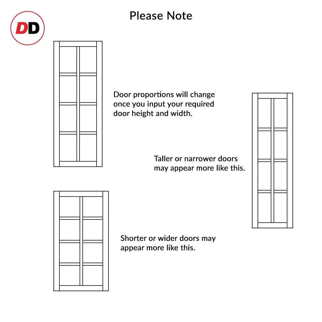 Bespoke Handmade Eco-Urban® Perth 8 Pane Single Evokit Pocket Door DD6318G - Clear Glass - Colour Options