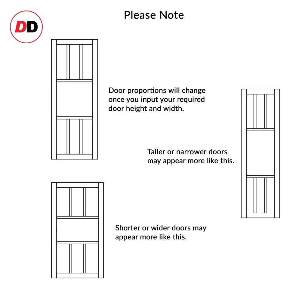 Bespoke Handmade Eco-Urban® Queensland 7 Pane Double Absolute Evokit Pocket Door DD6424G Clear Glass - Colour Options