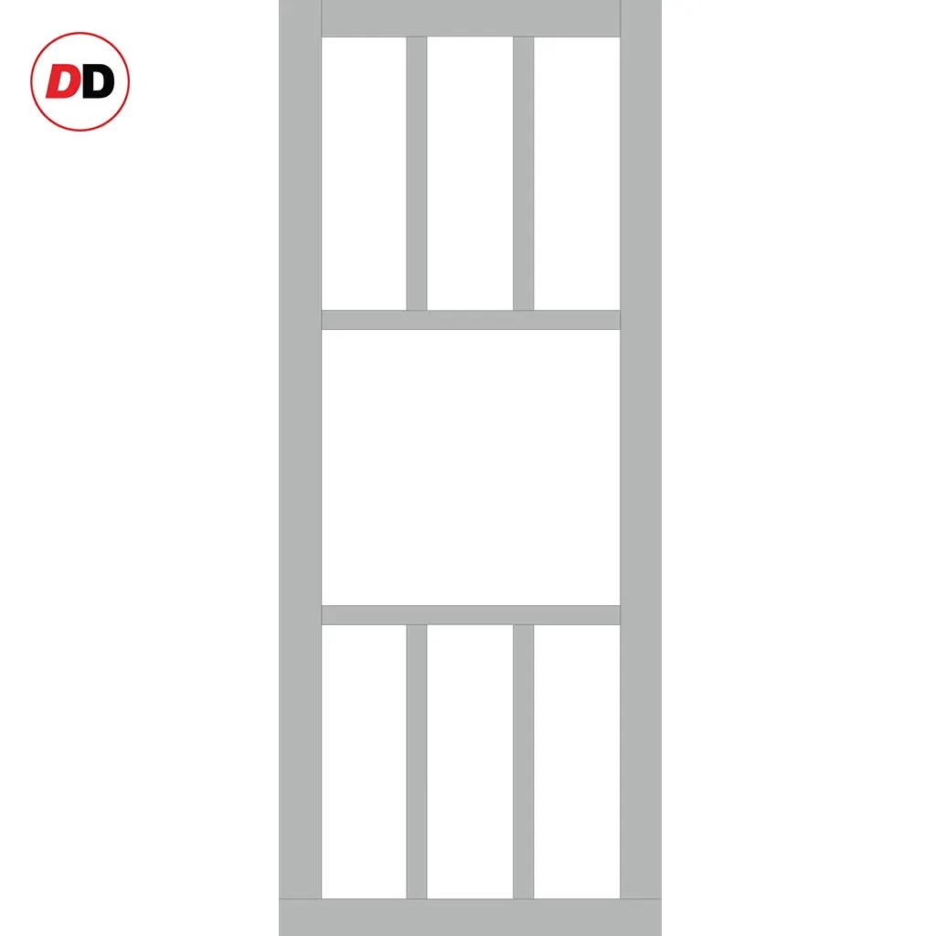 Bespoke Handmade Eco-Urban® Queensland 7 Pane Single Absolute Evokit Pocket Door DD6424G Clear Glass - Colour Options