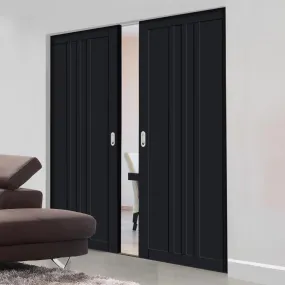 Bespoke Handmade Eco-Urban® Skye 4 Panel Double Absolute Evokit Pocket Door DD6435 - Colour Options