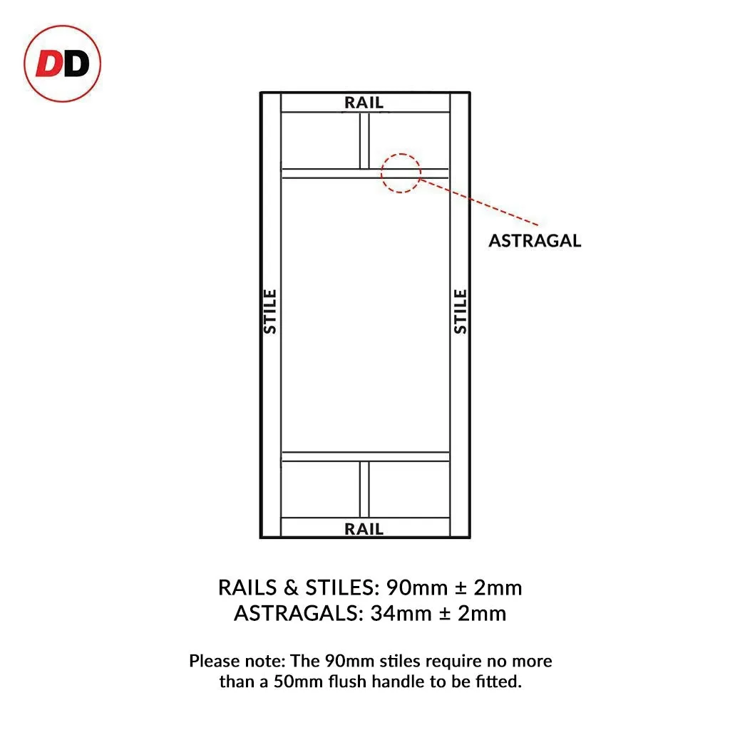 Bespoke Handmade Eco-Urban® Sydney 5 Pane Single Absolute Evokit Pocket Door DD6417G Clear Glass - Colour Options