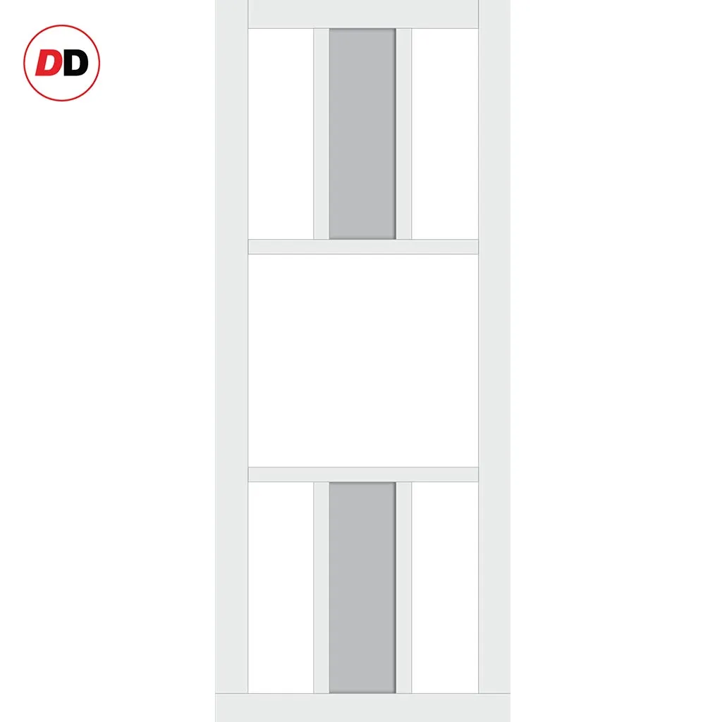 Bespoke Handmade Eco-Urban® Tasmania 7 Pane Single Absolute Evokit Pocket Door DD6425G Clear Glass(1 FROSTED PANE) - Colour Options