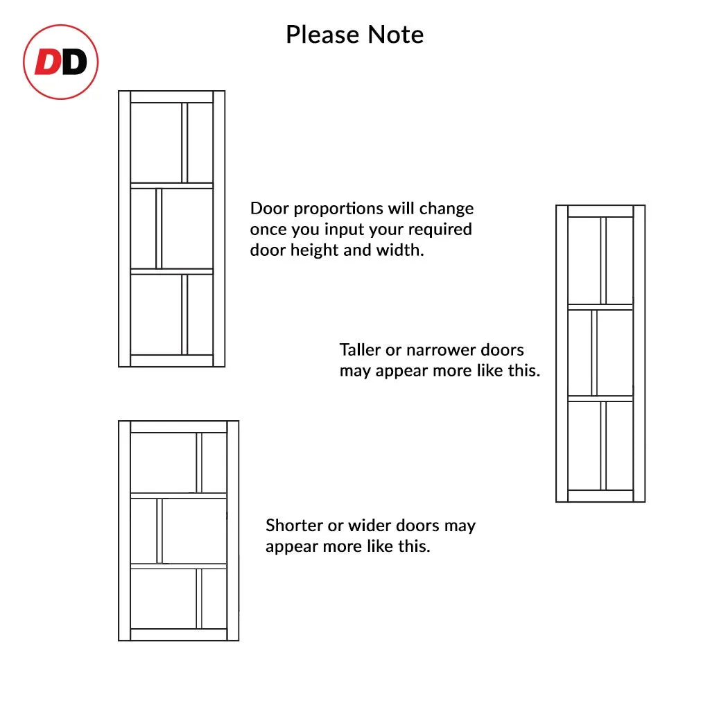 Bespoke Handmade Eco-Urban® Tokyo 3 Pane 3 Panel Single Evokit Pocket Door DD6423G Clear Glass - Colour Options