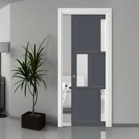 Bespoke Handmade Eco-Urban® Tokyo 3 Pane 3 Panel Single Evokit Pocket Door DD6423G Clear Glass - Colour Options