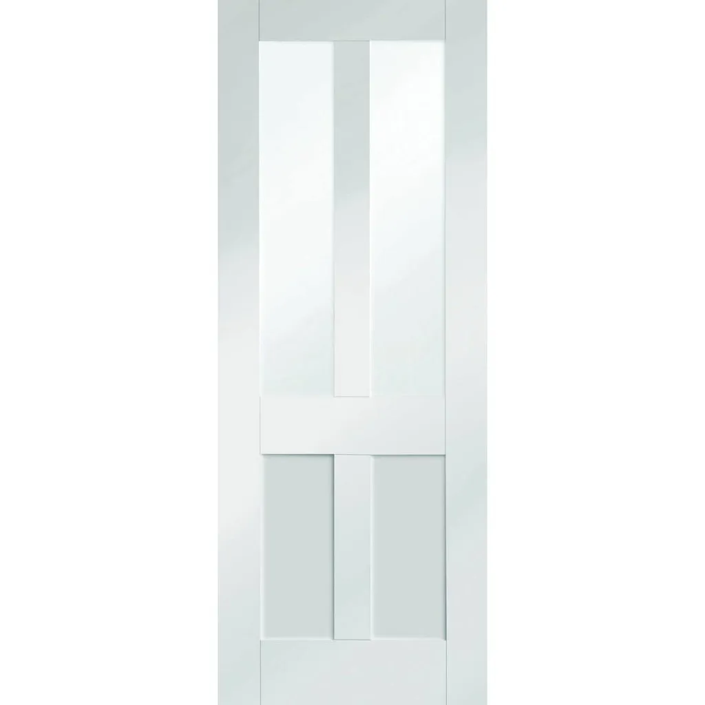 Bespoke Malton Shaker White Primed Glazed Single Pocket Door