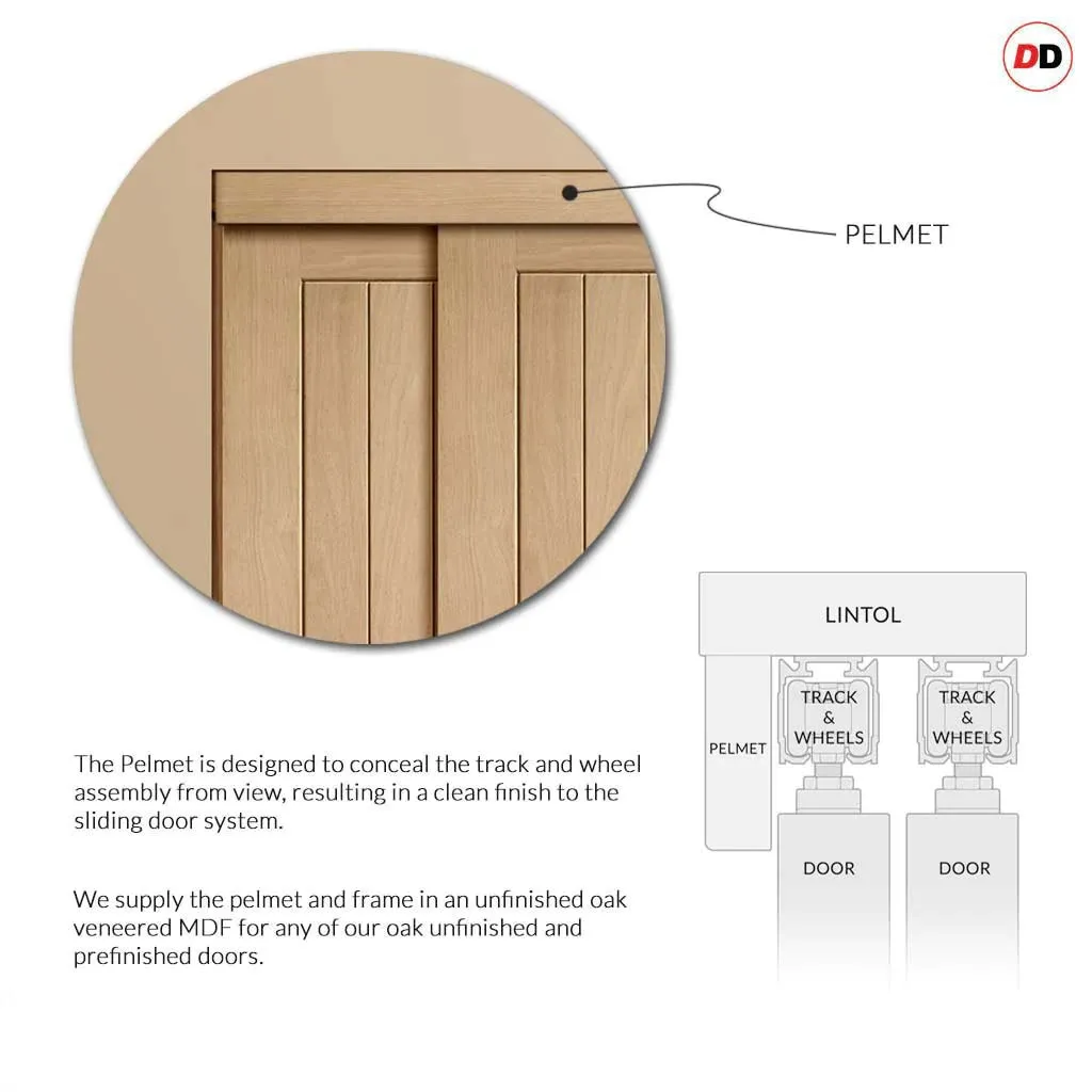 Bespoke Messina Oak Glazed 4 Door Maximal Wardrobe and Frame Kit