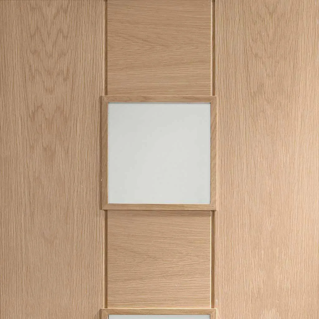 Bespoke Messina Oak Glazed 4 Door Maximal Wardrobe and Frame Kit