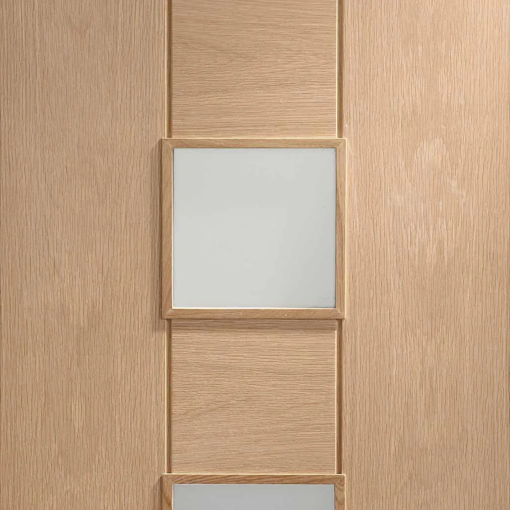 Bespoke Messina Oak Glazed 4 Door Maximal Wardrobe and Frame Kit