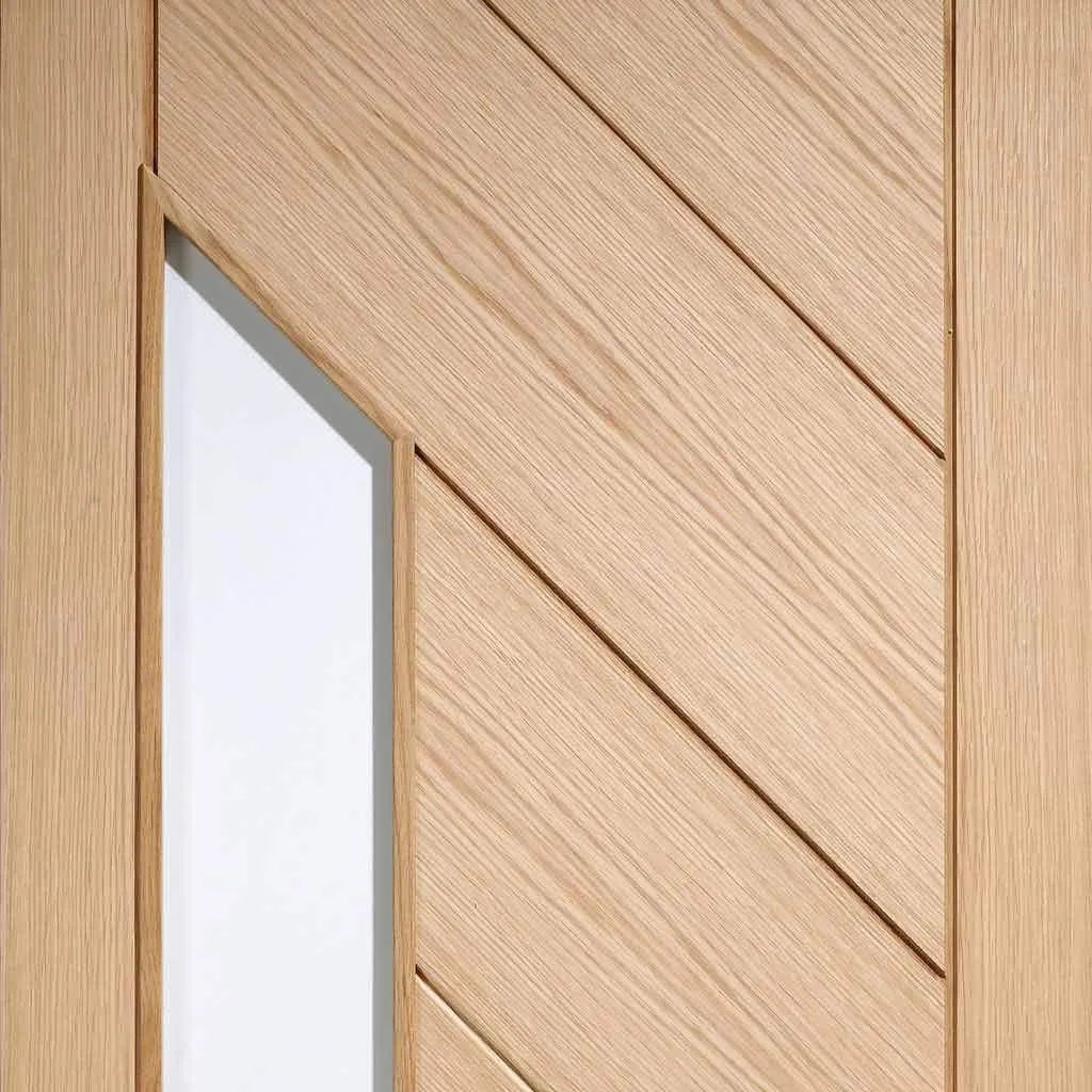 Bespoke Monza Oak Glazed Single Frameless Pocket Door