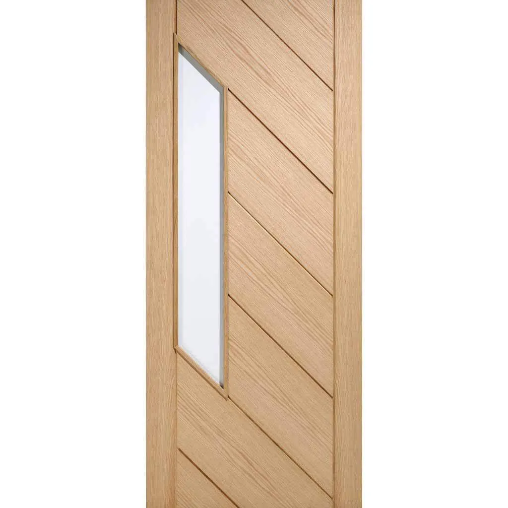 Bespoke Monza Oak Glazed Single Frameless Pocket Door