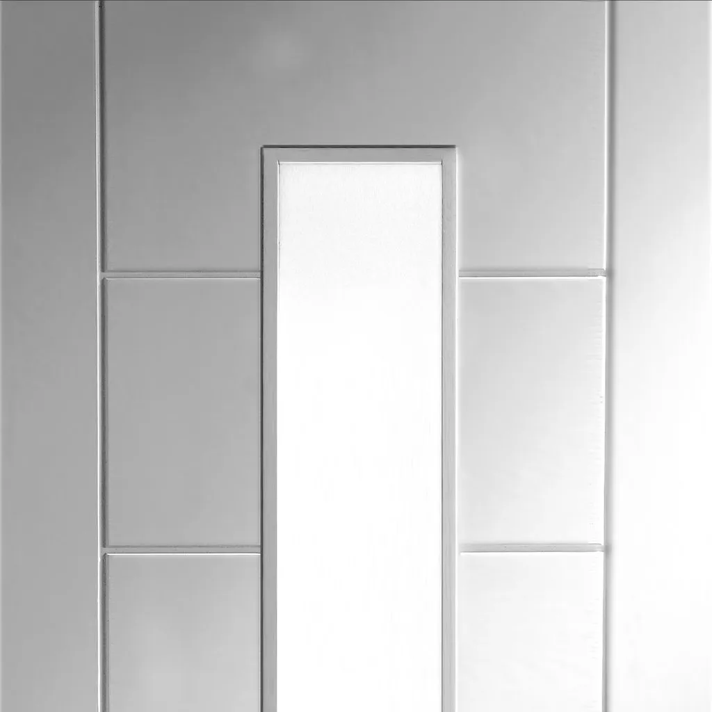 Bespoke Palermo 1L White Primed Glazed Single Pocket Door