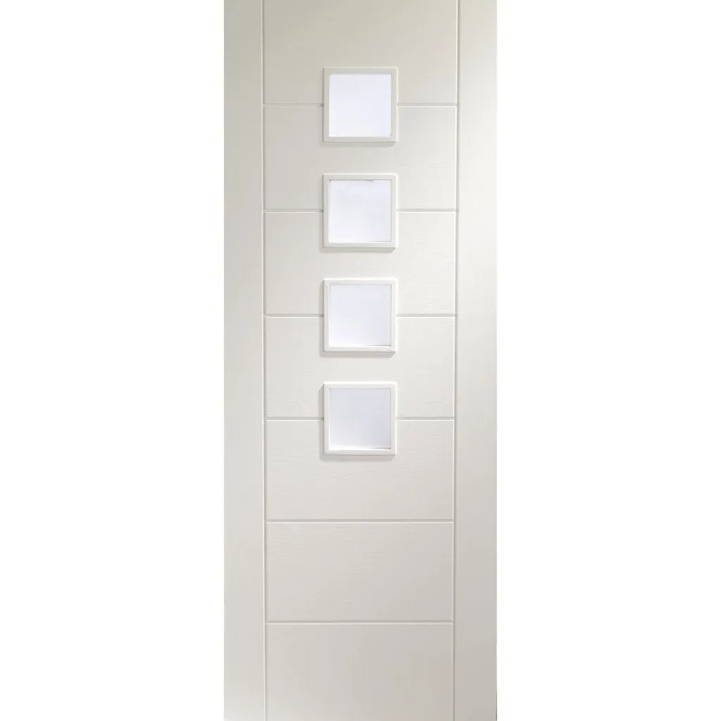 Bespoke Palermo Glazed 2 Door Maximal Wardrobe and Frame Kit - White Primed - White Primed