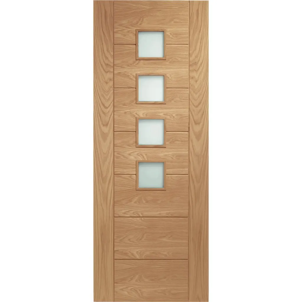 Bespoke Palermo Oak Glazed Single Pocket Door - Prefinished