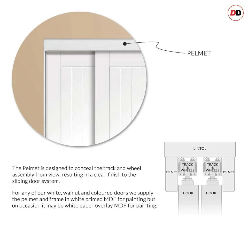 Bespoke Pass-Easi Catalonia Flush Oak Door - 4 Sliding Doors and Frame Kit - Prefinished