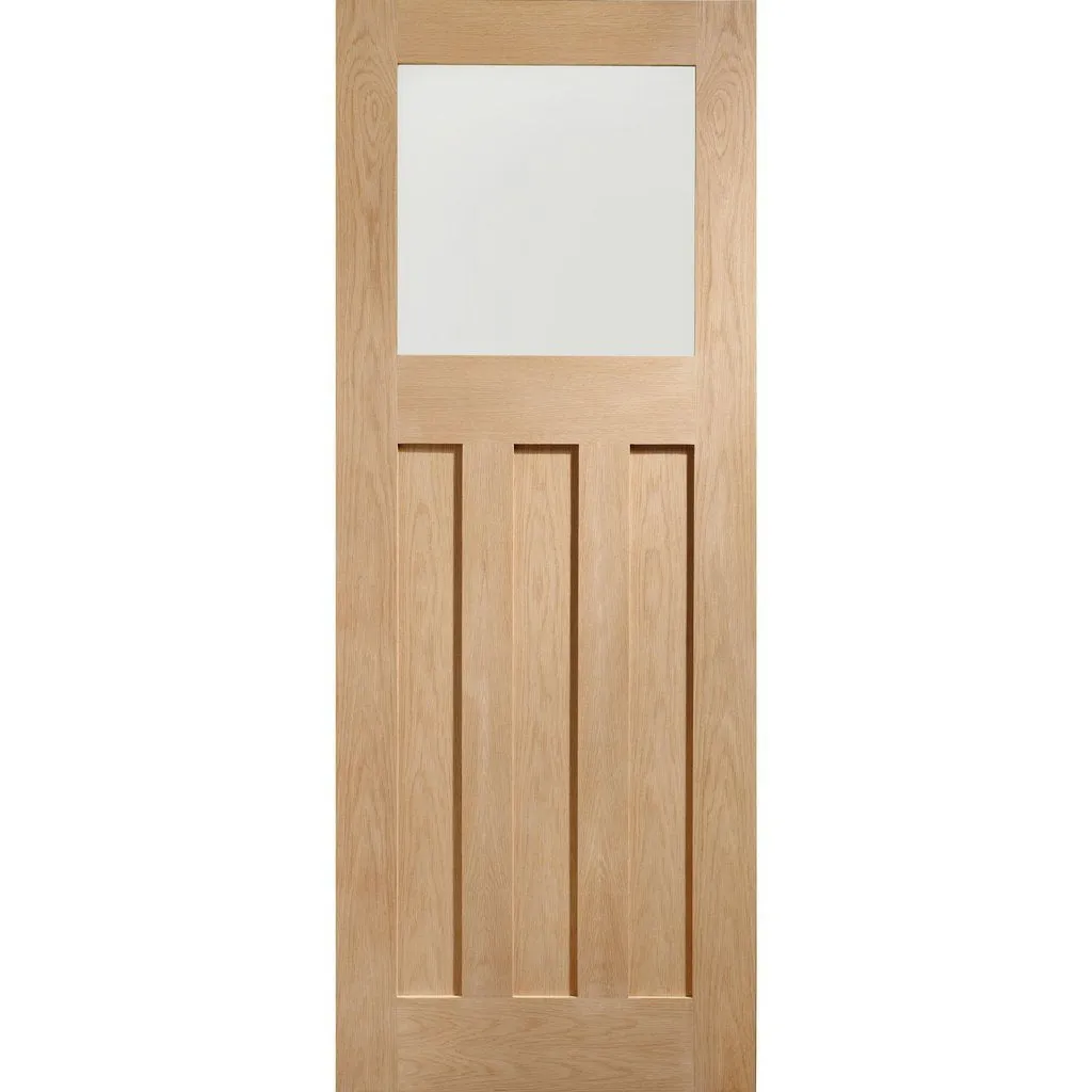 Bespoke Pass-Easi DX 1930's Oak Glazed - 3 Sliding Doors and Frame Kit - Prefinished