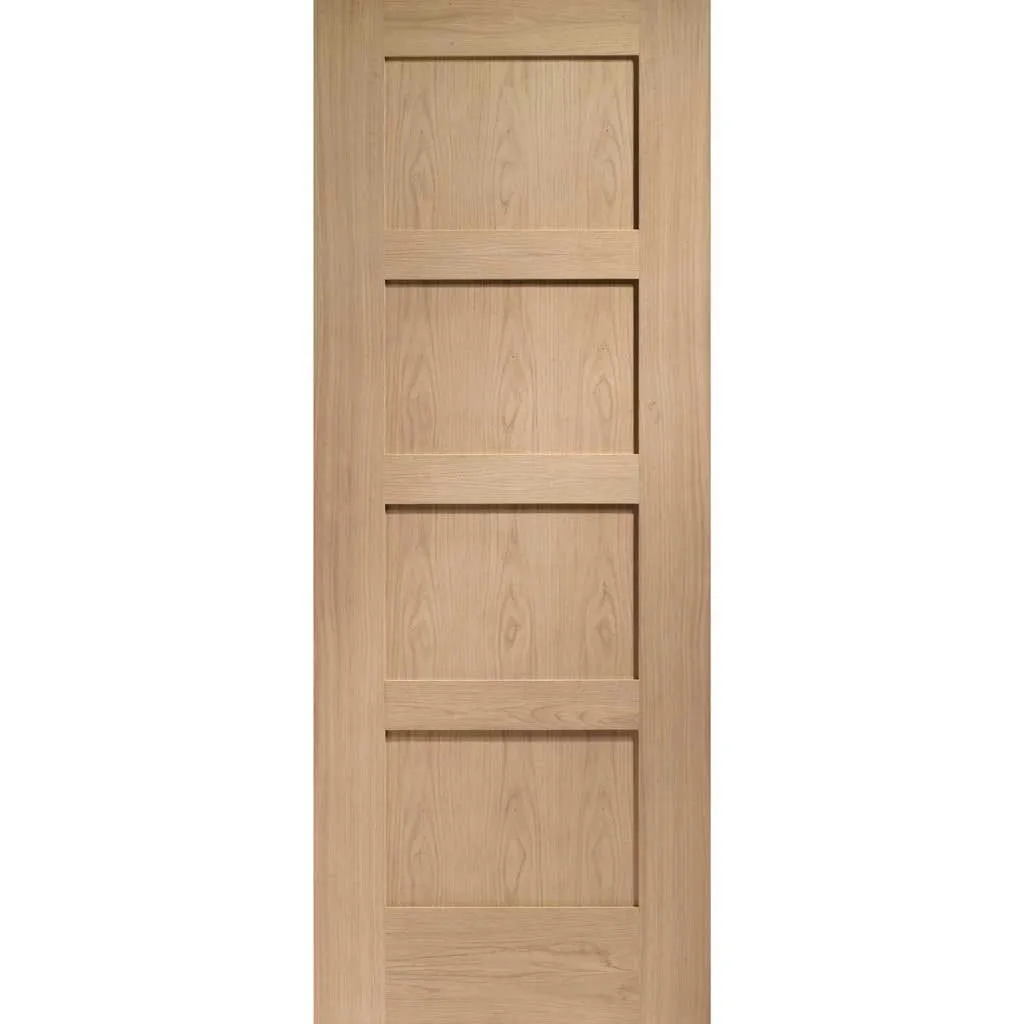 Bespoke Pass-Easi Shaker Oak 4 Panel - 3 Sliding Doors and Frame Kit - Prefinished