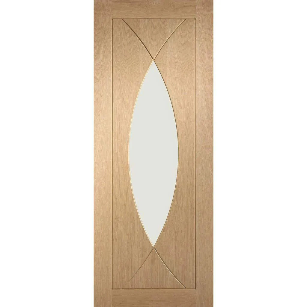 Bespoke Pesaro Oak Glazed Double Frameless Pocket Door