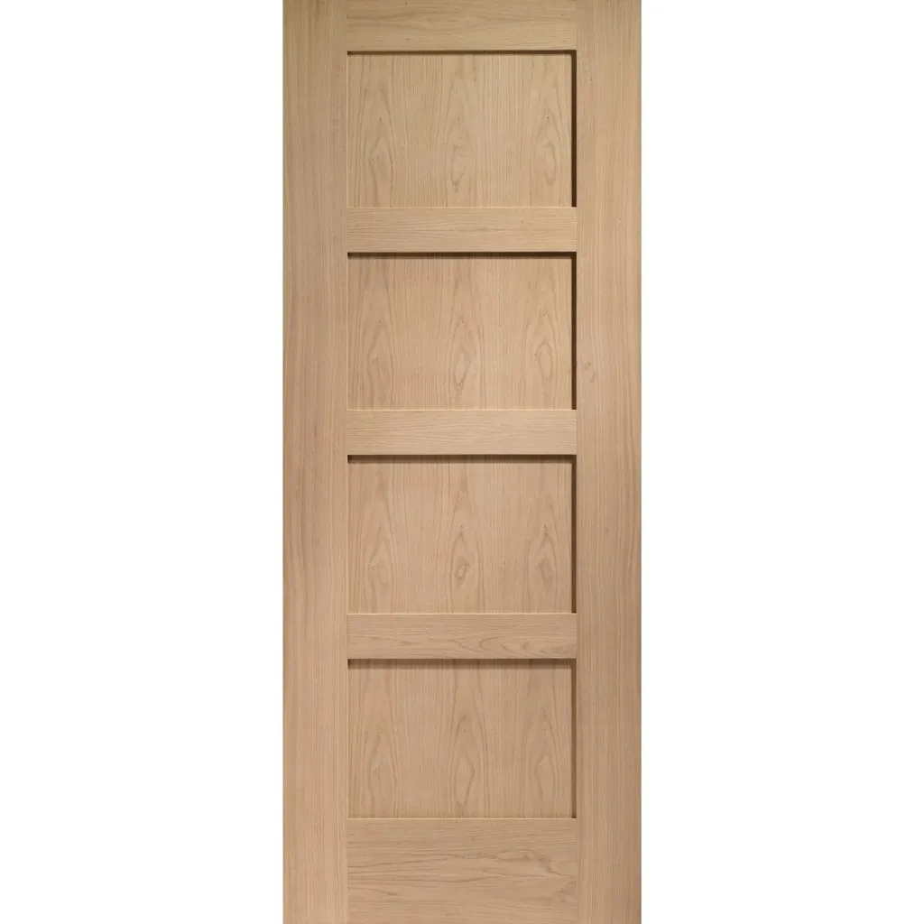 Bespoke Shaker Oak 4 Panel Double Pocket Door - Prefinished