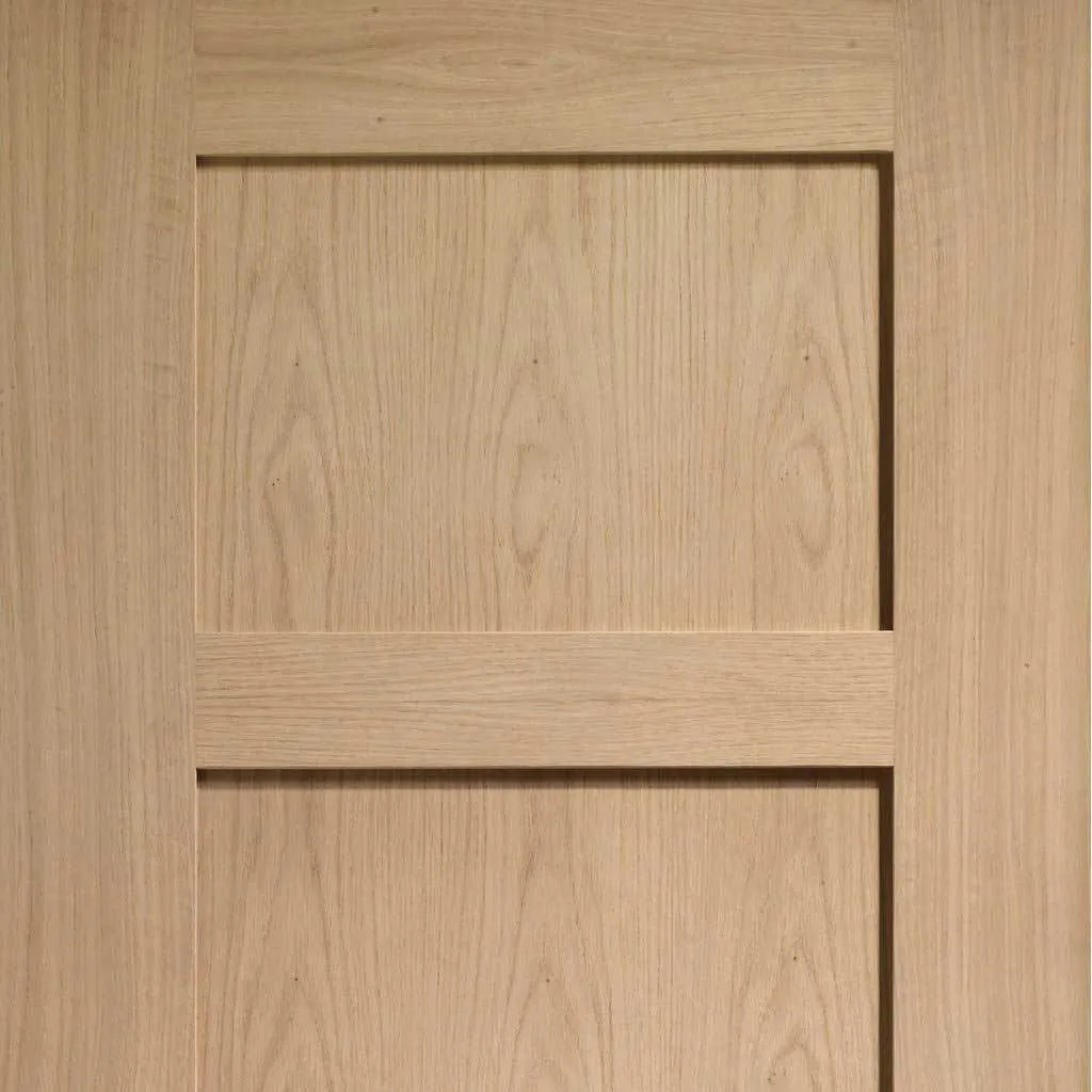 Bespoke Shaker Oak 4 Panel Single Frameless Pocket Door - Prefinished