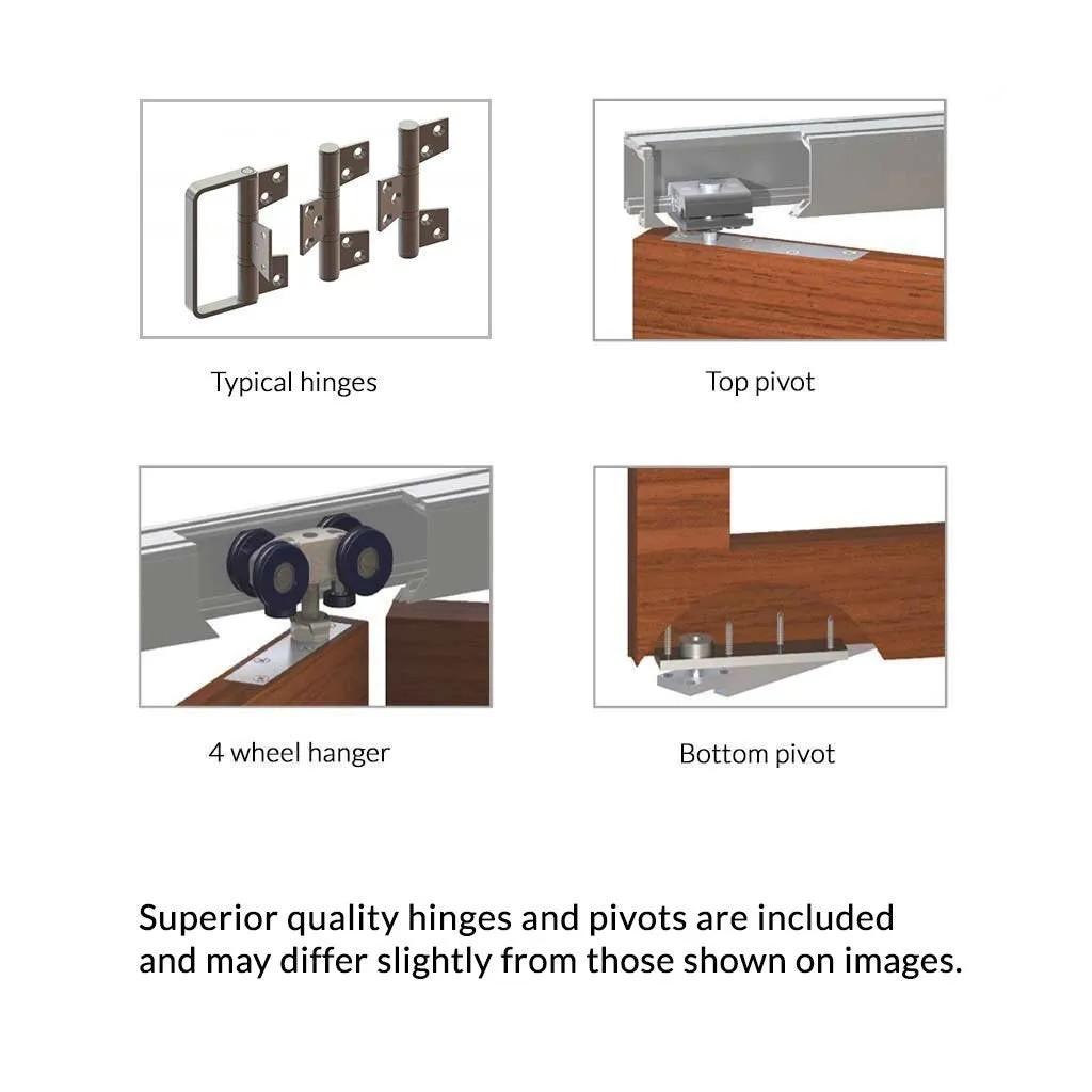 Bespoke Thrufold Forli Walnut Flush Folding 2 2 Door - Aluminium Inlay - Prefinished