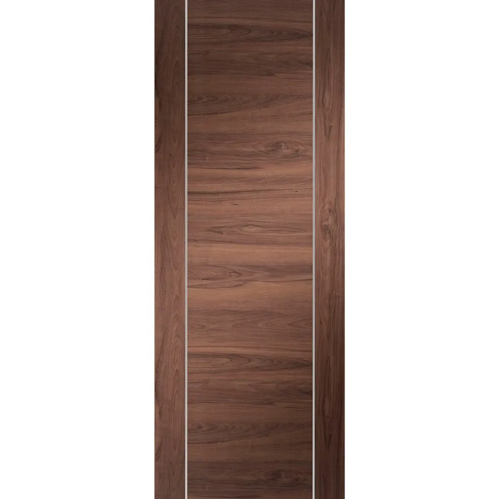 Bespoke Thrufold Forli Walnut Flush Folding 2 2 Door - Aluminium Inlay - Prefinished