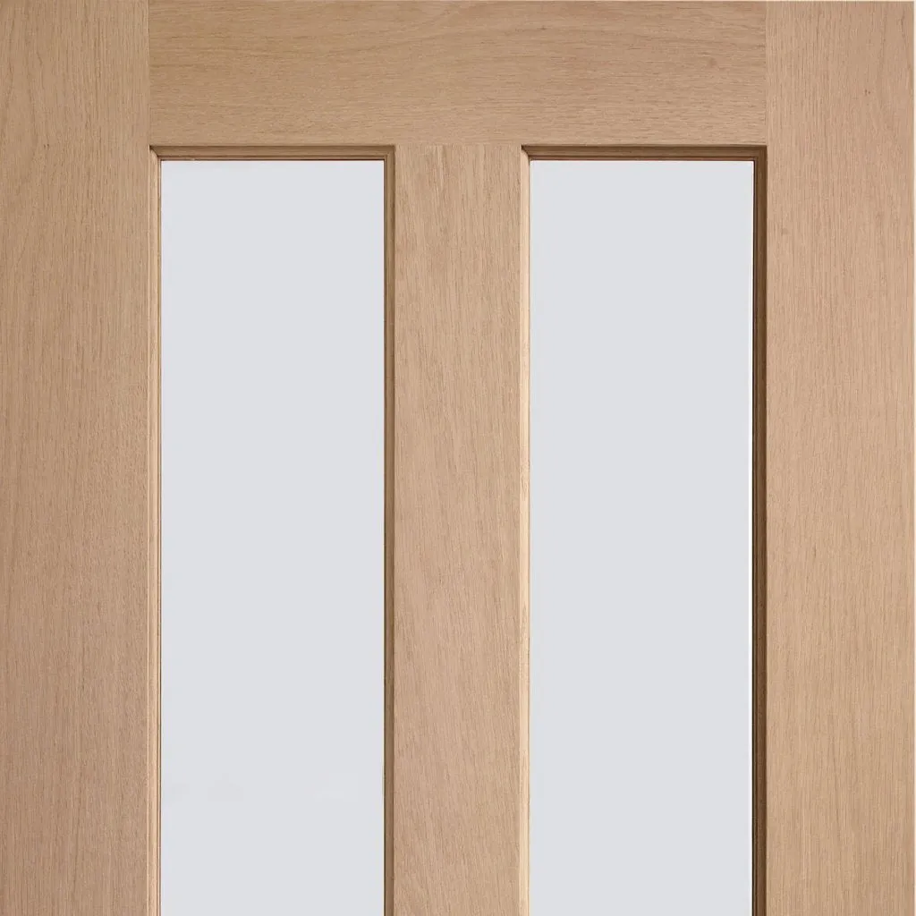 Bespoke Thrufold Malton Oak Glazed Folding 3 1 Door - No Raised Mouldings - Prefinished