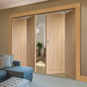 Bespoke Thrufold Verona Oak Flush Folding 2 2 Door