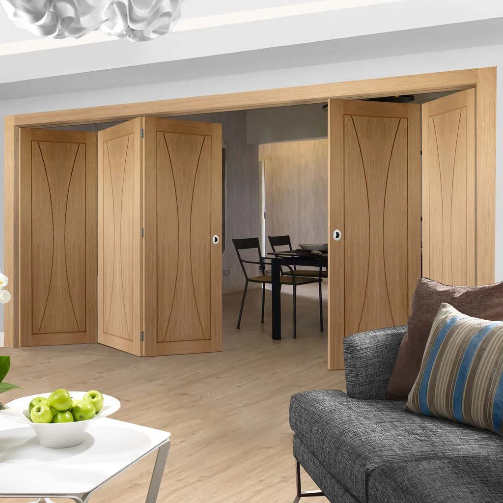 Bespoke Thrufold Verona Oak Flush Folding 3 2 Door