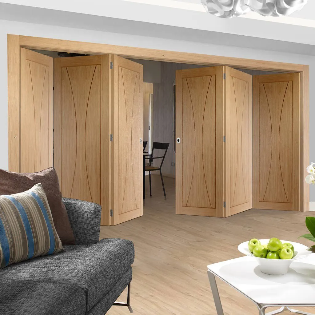 Bespoke Thrufold Verona Oak Flush Folding 3 3 Door