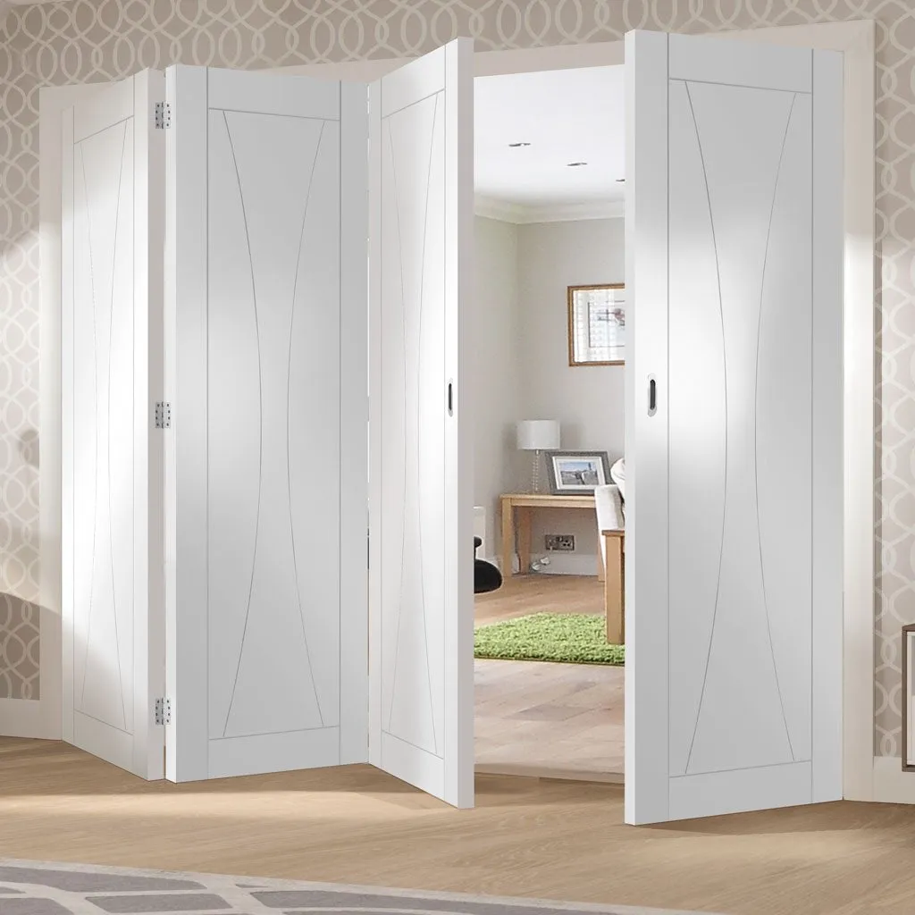 Bespoke Thrufold Verona White Primed Flush Folding 3 1 Door