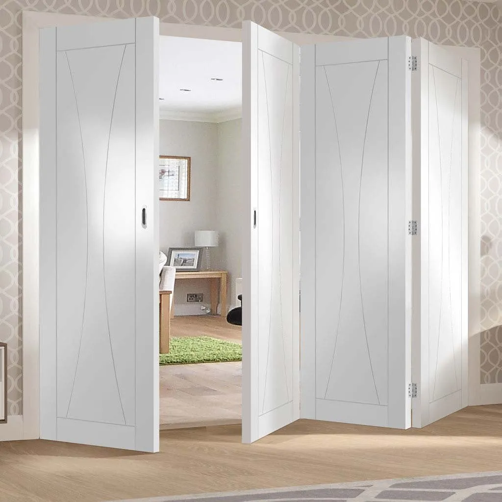 Bespoke Thrufold Verona White Primed Flush Folding 3 1 Door