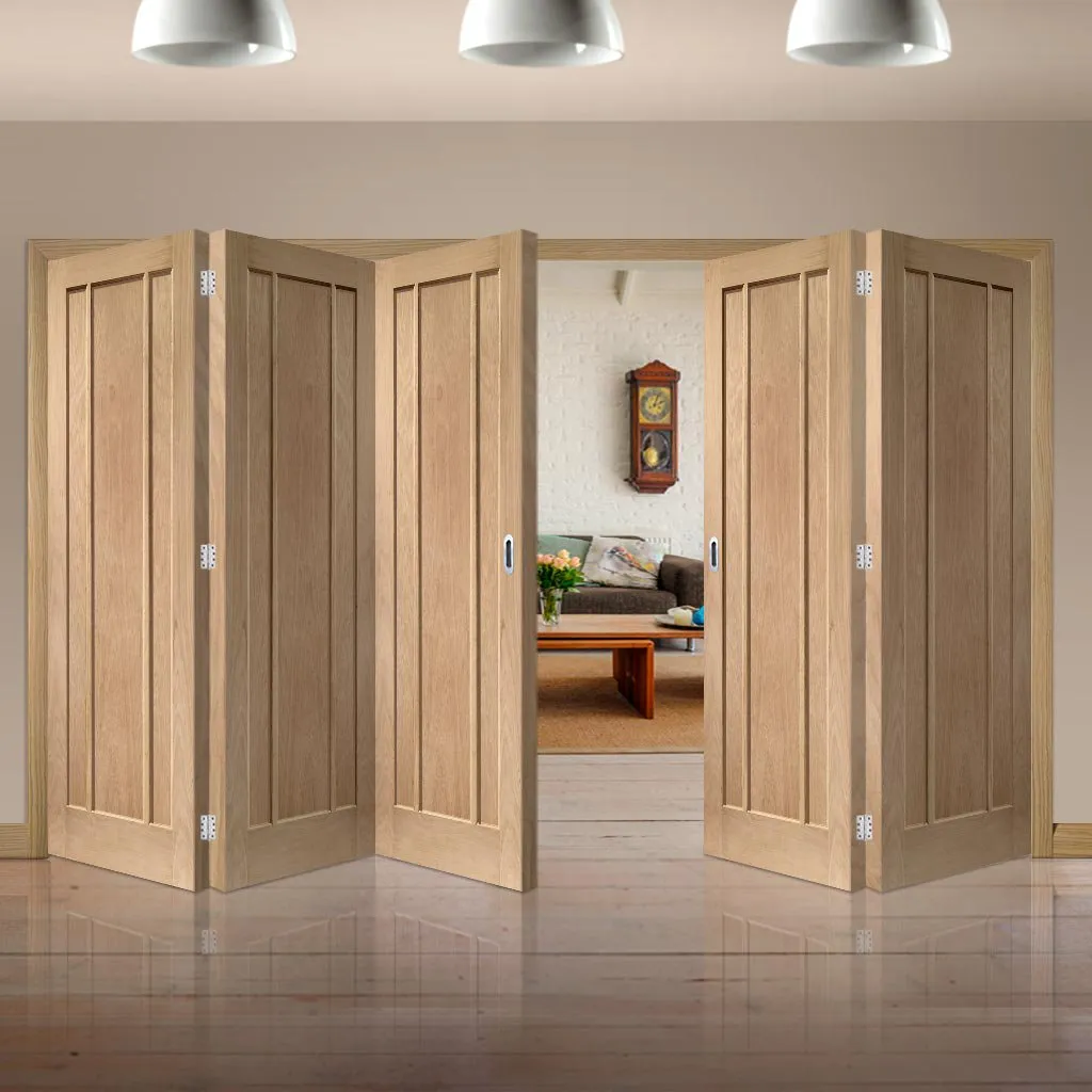 Bespoke Thrufold Worcester Oak 3 Panel Folding 3 2 Door - Prefinished