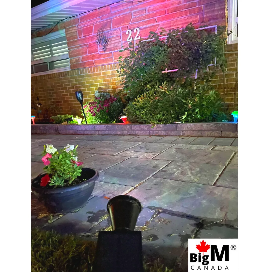 BigM Wireless RGB Color Changing Solar Spotlights for Landscaping