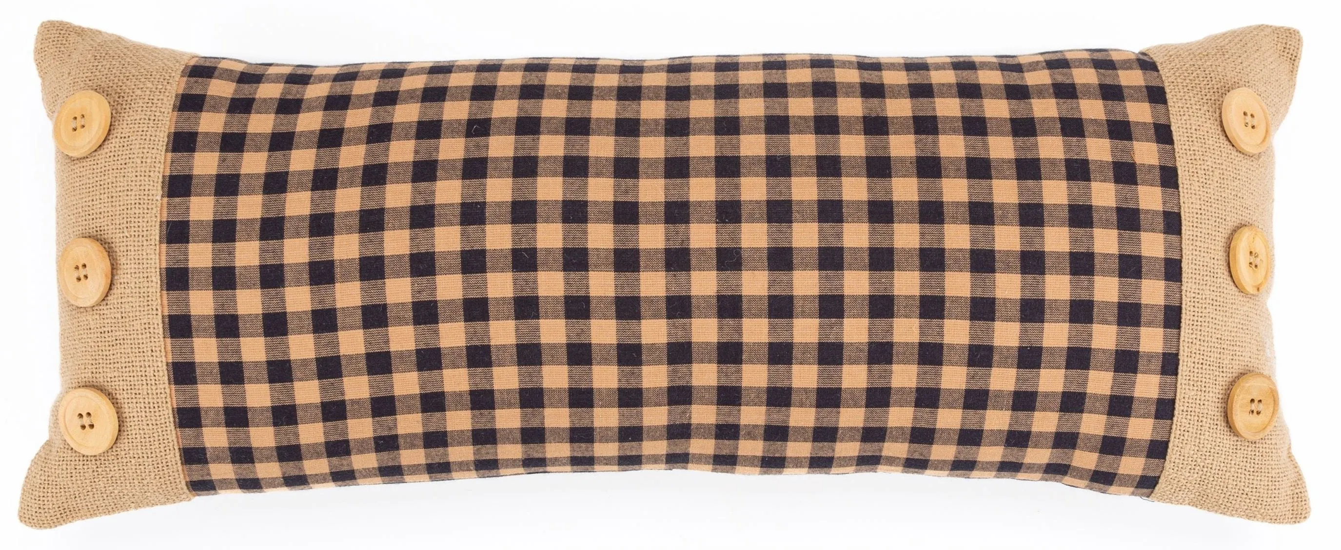 Black Check Lumbar Pillow 10Wx24L - NEW Coming mid December 2024