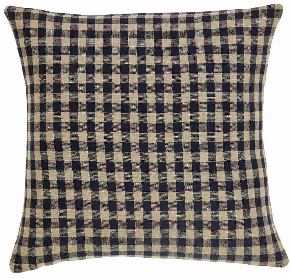 Black Check Pillow Fabric 16x16