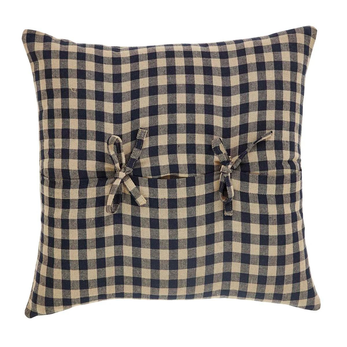 Black Check Pillow Fabric 16x16