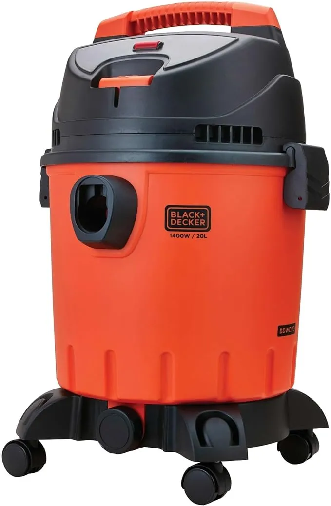 Black Decker, 1400W 20 Litres Wet And Dry Tank Drum Vacuum Cleaner, Orange/Black,WDBD20-B5