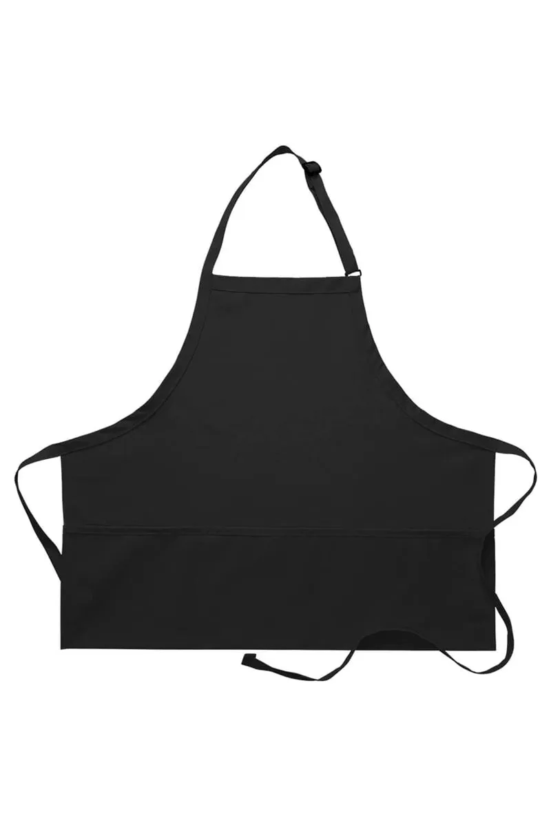 Black Deluxe Bib Adjustable Apron (3 Pockets)