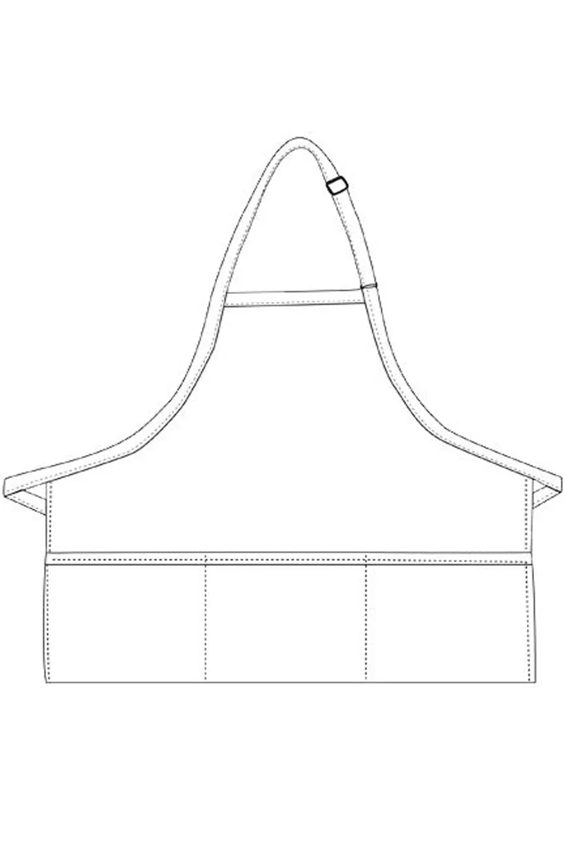 Black Deluxe Bib Adjustable Apron (3 Pockets)