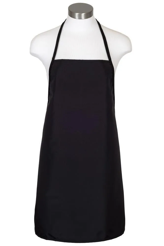 Black Water Repellant Bib Apron (No Pockets)