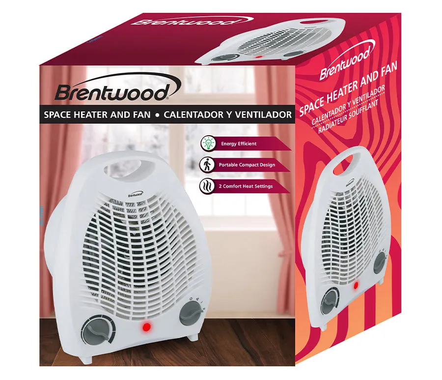 Brentwood 1500-Watt Portable Electric Space Heater and Fan