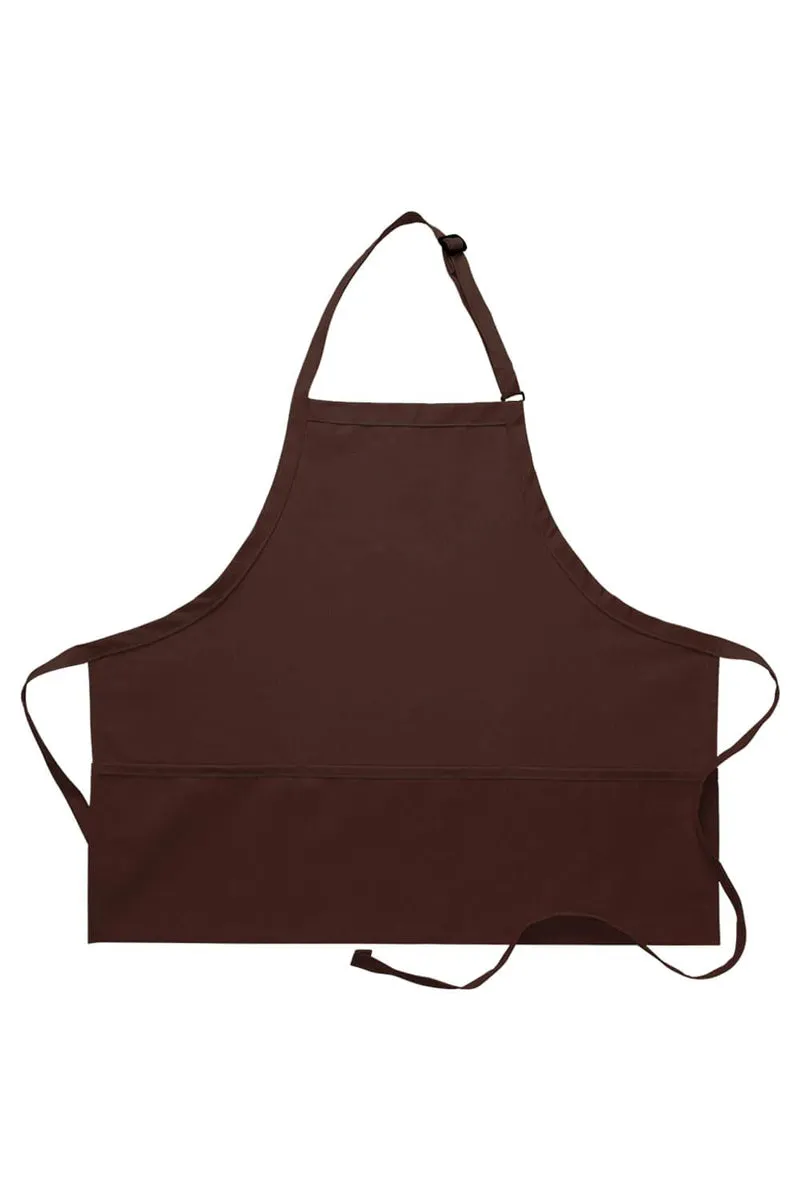 Brown Deluxe Bib Adjustable Apron (3 Pockets)