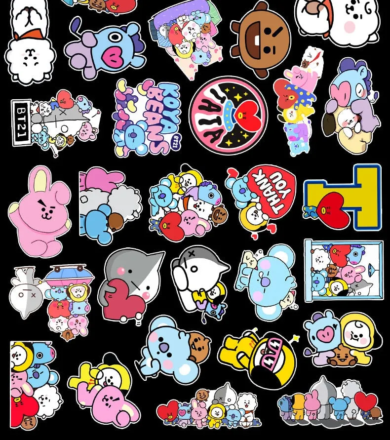 BT21 Cartoon Sticker Pack (50pcs)